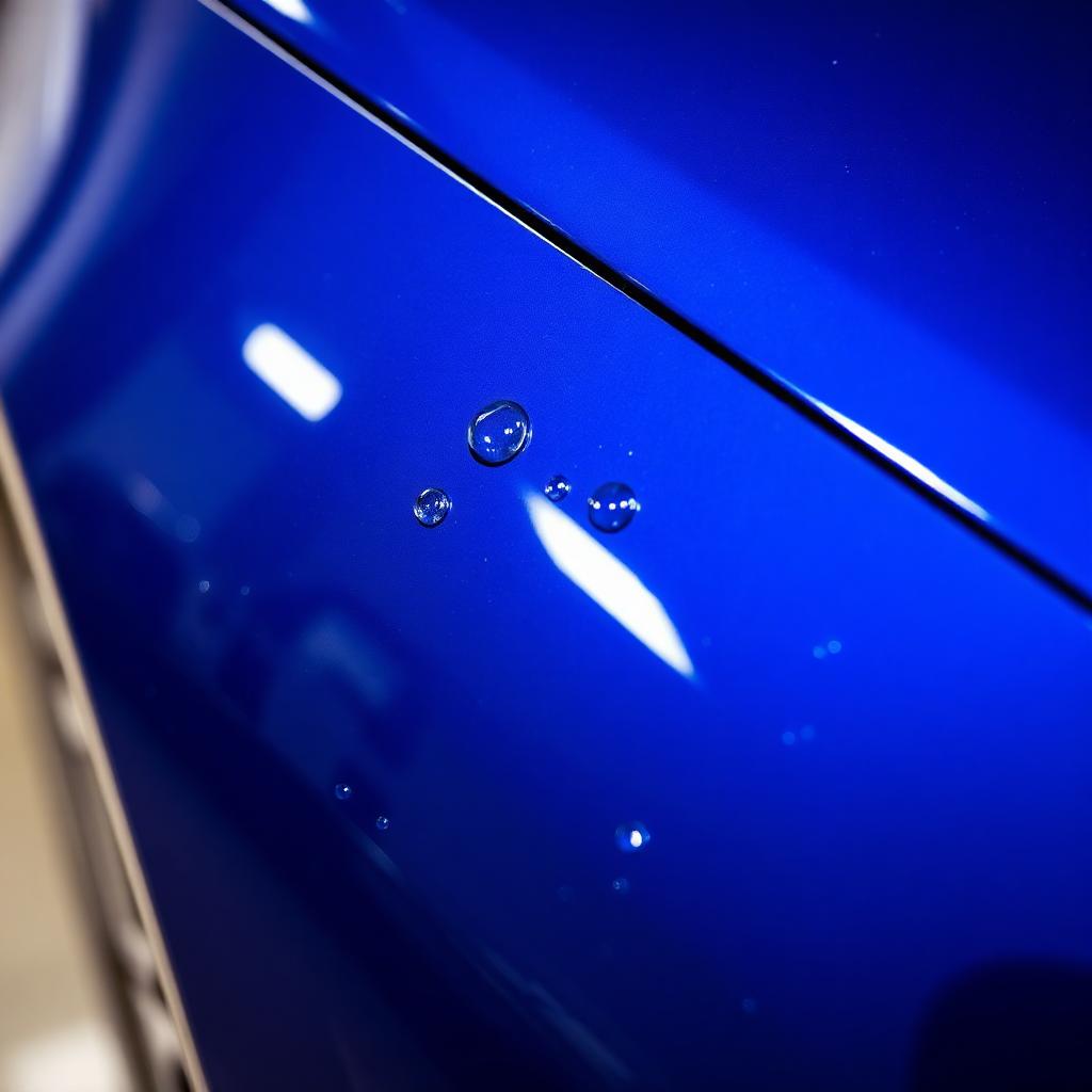 Glossy paint with water beads