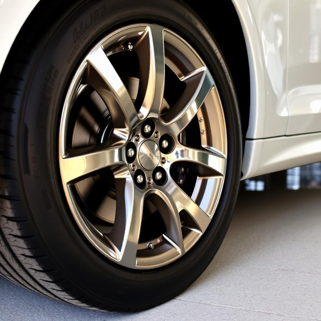 Polished alloy wheel